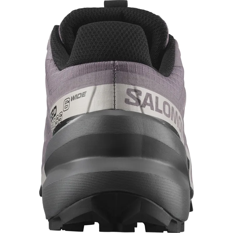 Salomon Speedcross 6 Wide Women's Trail Running Shoe in Moonscape/Black/Ashes Of Roses-4